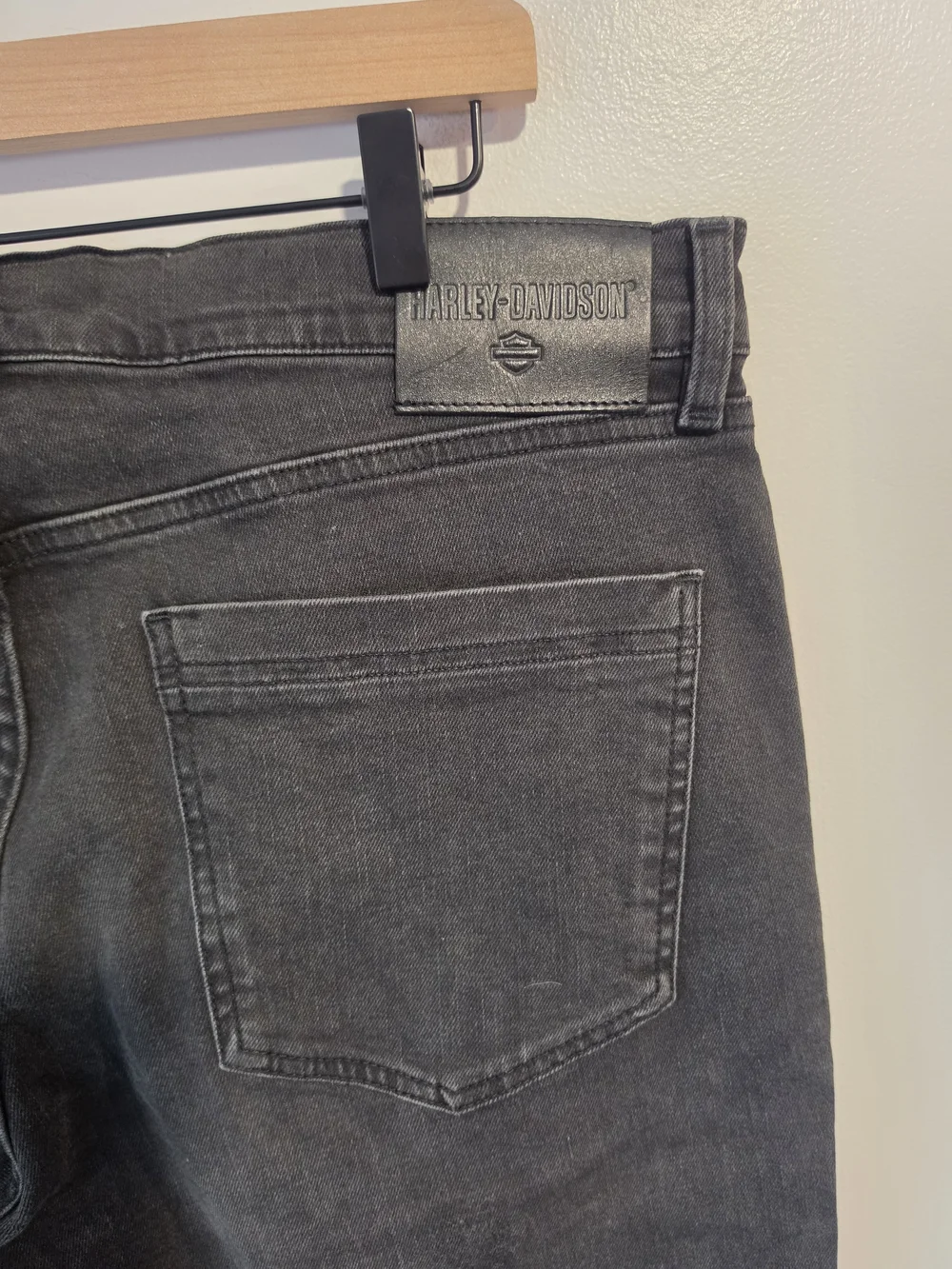 Harley-Davidson Men’s Black Slim Fit Tapered Straight Leg Jeans Size 36x34